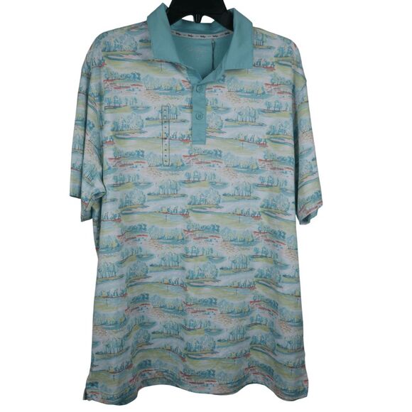Walter Hagen Men's Clubhouse Country Club Printed Golf Polo S - Picture 1 of 5